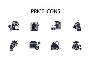 Price icon set..Editable stroke.linear style sign for use web design,logo.Symbol illustration. vector