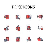Price icon set..Editable stroke.linear style sign for use web design,logo.Symbol illustration. vector