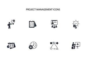 Project Management icon set..Editable stroke.linear style sign for use web design,logo.Symbol illustration. vector