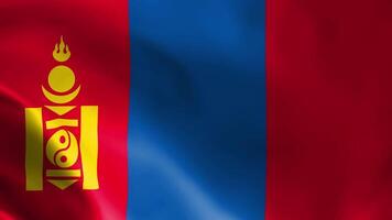 The flag of Mongolia fluttering in the wind. Detailed fabric texture. video