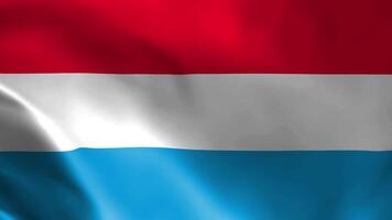 Luxembourg flag fluttering in the wind. detailed fabric texture. video