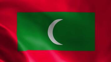 Maldives flag fluttering in the wind. Detailed fabric texture. video