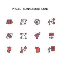 Project Management icon set..Editable stroke.linear style sign for use web design,logo.Symbol illustration. vector