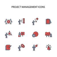 Project Management icon set..Editable stroke.linear style sign for use web design,logo.Symbol illustration. vector