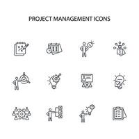 Project Management icon set..Editable stroke.linear style sign for use web design,logo.Symbol illustration. vector