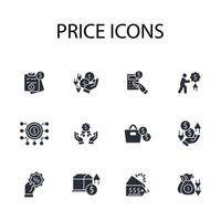 Price icon set..Editable stroke.linear style sign for use web design,logo.Symbol illustration. vector