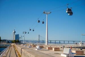 telecabina cable coche en Lisboa, Portugal foto