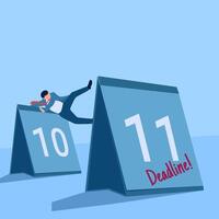 people jump dates to work deadlines, a metaphor for deadlines. Simple flat conceptual illustration. vector