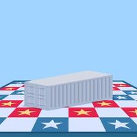 containers are on a chessboard, a metaphor for the trade war. Simple flat conceptual illustration. vector