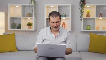 Man chatting on laptop. video