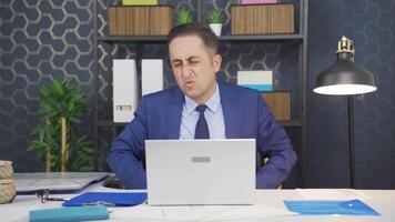 Businessman with stomachache. video