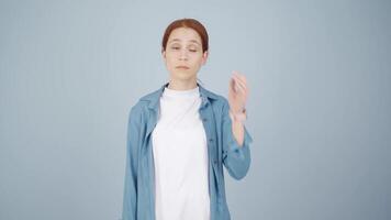 Woman experiencing sudden movement dizziness. video
