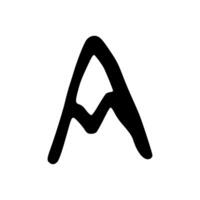 Minimalist Abstract Mountain Line Art in Black vector