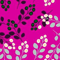 Romantic and bright floral pattern with hand-drawn petals and leaves. vector