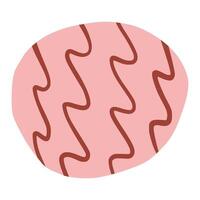 Minimalist Abstract Circular Pink Shape with Zigzag Lines vector