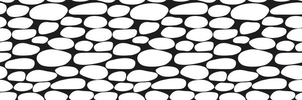 Simple seamless pattern of black and white rocks. vector