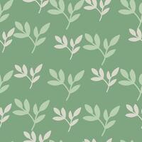 Chic and organic seamless pattern with leaves and herbs. vector