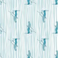 Seamless pattern of skier. vector