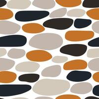 Round shapes seamless pattern of rocks. vector