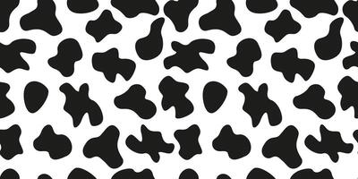 Black and white cow print. Seamless pattern of organic shapes. Camouflage texture. vector