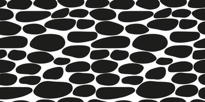 Black and white seamless pattern of rocks. vector