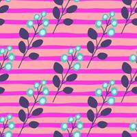 Romantic and bright floral pattern with hand-drawn petals and leaves. vector