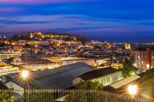 View of Lisbon from Miradouro de Sao Pedro de Alcantara viewpoint. Lisbon, Portugal photo