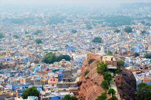 Aerial view of Jodhpur Blue City. Jodphur, Rajasthan, India photo