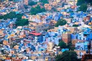 aéreo ver de Jodhpur azul ciudad. jodhur, rajastán, India foto