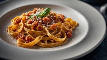 tagliatelle boloñesa es delicioso foto