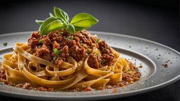 tagliatelle boloñesa es delicioso foto