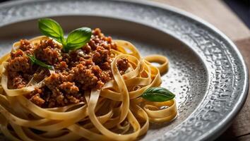 tagliatelle boloñesa es delicioso foto