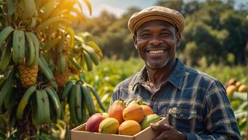 granjero participación tropical frutas foto