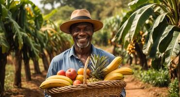 granjero participación tropical frutas foto