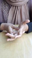 Young women hands suffering wrist pain, video