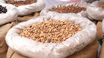 A bag of coffee beans selling at istanbul market video