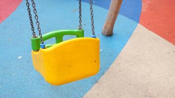 Close-up of a baby swing in the playground video