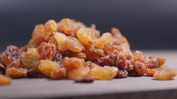 brown raisin on a wooden board video