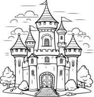 Fairytale castle. Fairytale castle for coloring book vector