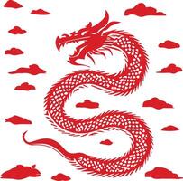 chinese dragon illustration vector