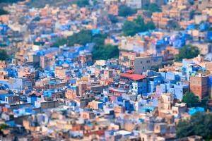 aéreo ver de Jodhpur azul ciudad. jodhur, rajastán, India foto