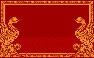 Happy chinese new year 2025 the snake zodiac sign with frame red a paper cut style on color background. vector