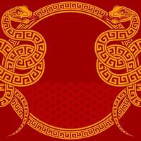 Happy chinese new year 2025 the snake zodiac sign with frame red a paper cut style on color background. vector