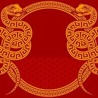 Happy chinese new year 2025 the snake zodiac sign with frame red a paper cut style on color background. vector