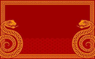 Happy chinese new year 2025 the snake zodiac sign with frame red a paper cut style on color background. vector