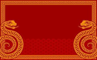 Happy chinese new year 2025 the snake zodiac sign with frame red a paper cut style on color background. vector