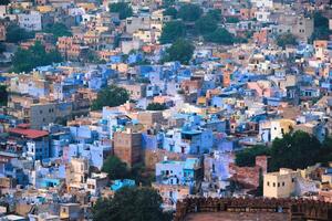 aéreo ver de Jodhpur azul ciudad. jodhur, rajastán, India foto