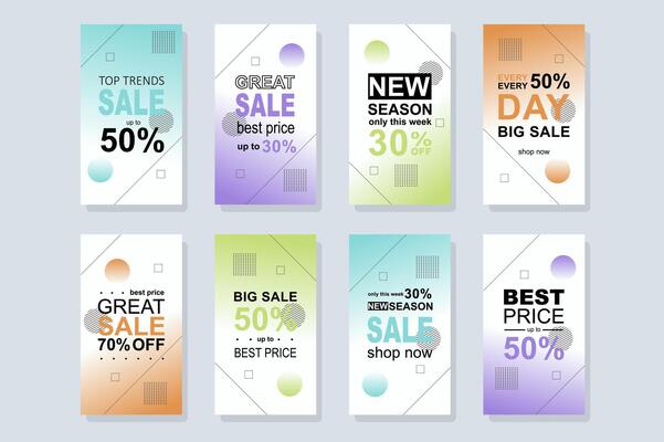 Big Sale template for instagram stories. Mockups vertical design for blog with online shopping promotional advertising, best price and discounts. Collection layouts for insta story at social network