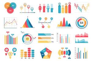 conjunto de infografía elementos datos visualización diseño modelo con diferente cuadro, diagrama, diagrama de flujo, flujo de trabajo, línea de tiempo infografia para negocio Estadísticas, planificación y analítica. vector