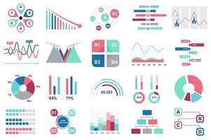 conjunto de infografía elementos datos visualización diseño modelo con diferente cuadro, diagrama, diagrama de flujo, flujo de trabajo, línea de tiempo infografia para negocio Estadísticas, planificación y analítica. vector